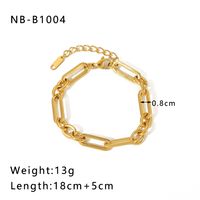 304 Stainless Steel 18K Gold Plated Basic Modern Style Classic Style Plating Geometric Solid Color Bracelets sku image 8