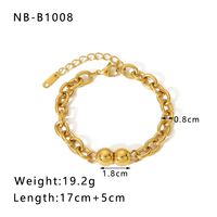 304 Stainless Steel 18K Gold Plated Basic Modern Style Classic Style Plating Geometric Solid Color Bracelets sku image 7