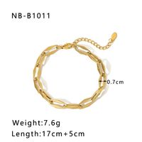 304 Stainless Steel 18K Gold Plated Basic Modern Style Classic Style Plating Geometric Solid Color Bracelets sku image 4