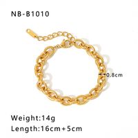 304 Stainless Steel 18K Gold Plated Basic Modern Style Classic Style Plating Geometric Solid Color Bracelets sku image 2