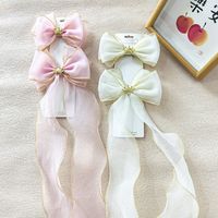 Girl'S Casual Sweet Crown Bow Knot Cloth Lace Hair Clip main image 1