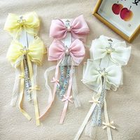 Girl'S Casual Sweet Crown Bow Knot Cloth Lace Hair Clip main image 3