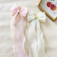 Girl'S Casual Sweet Crown Bow Knot Cloth Lace Hair Clip main image 4
