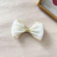 Girl'S Casual Sweet Crown Bow Knot Cloth Lace Hair Clip sku image 2