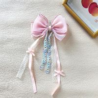 Girl'S Casual Sweet Crown Bow Knot Cloth Lace Hair Clip sku image 8