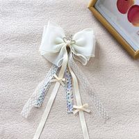 Girl'S Casual Sweet Crown Bow Knot Cloth Lace Hair Clip sku image 9