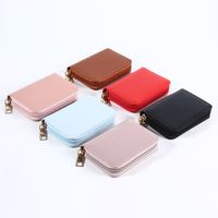 Women's Solid Color PVC Side Zipper Card Holders main image 7