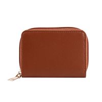 Women's Solid Color PVC Side Zipper Card Holders main image 5