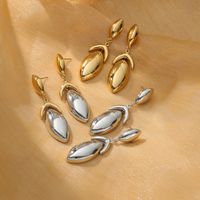 1 Pair Elegant Simple Style Water Droplets 304 Stainless Steel 18K Gold Plated Drop Earrings main image 1