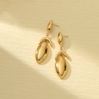 1 Pair Elegant Simple Style Water Droplets 304 Stainless Steel 18K Gold Plated Drop Earrings sku image 2