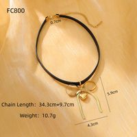 Elegant Simple Style Bow Knot 304 Stainless Steel Pu Leather Plating Women's Pendant Necklace main image 3