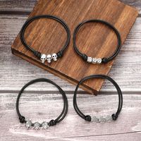 Casual Simple Style Commute Tortoise Flower Skull Alloy Leather Women's Bracelets main image 8