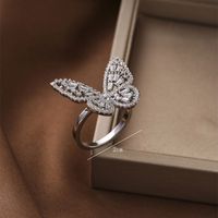 Copper Elegant Lady Classic Style Plating Butterfly Open Rings main image 4