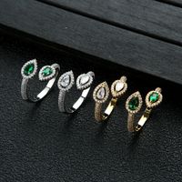 Copper IG Style Modern Style Classic Style Inlay Water Droplets Zircon Open Rings main image 1