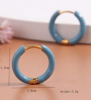1 Pair Simple Style Triangle Circle Heart Shape Stainless Steel Hoop Earrings main image 2