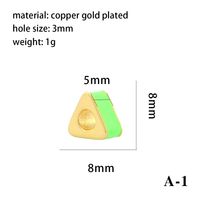 1 Piece Diameter 6 Mm Diameter 8mm Copper 18K Gold Plated Triangle Pentagram Heart Shape Polished Beads Chain sku image 2