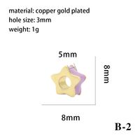 1 Piece Diameter 6 Mm Diameter 8mm Copper 18K Gold Plated Triangle Pentagram Heart Shape Polished Beads Chain sku image 16