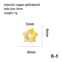 1 Piece Diameter 6 Mm Diameter 8mm Copper 18K Gold Plated Triangle Pentagram Heart Shape Polished Beads Chain sku image 18