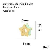 1 Piece Diameter 6 Mm Diameter 8mm Copper 18K Gold Plated Triangle Pentagram Heart Shape Polished Beads Chain sku image 20