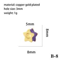 1 Piece Diameter 6 Mm Diameter 8mm Copper 18K Gold Plated Triangle Pentagram Heart Shape Polished Beads Chain sku image 21