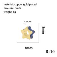 1 Piece Diameter 6 Mm Diameter 8mm Copper 18K Gold Plated Triangle Pentagram Heart Shape Polished Beads Chain sku image 23