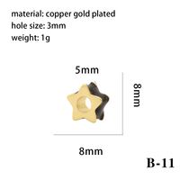 1 Piece Diameter 6 Mm Diameter 8mm Copper 18K Gold Plated Triangle Pentagram Heart Shape Polished Beads Chain sku image 24