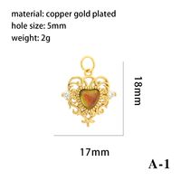 1 Piece Copper Artificial Crystal 18K Gold Plated Heart Shape Polished Pendant Chain main image 2
