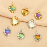 1 Piece Copper Artificial Crystal 18K Gold Plated Heart Shape Polished Pendant Chain main image 4