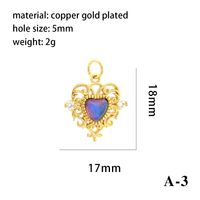 1 Piece Copper Artificial Crystal 18K Gold Plated Heart Shape Polished Pendant Chain sku image 13
