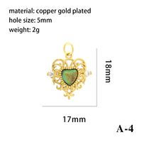 1 Piece Copper Artificial Crystal 18K Gold Plated Heart Shape Polished Pendant Chain sku image 14