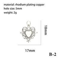 1 Piece Copper Artificial Crystal 18K Gold Plated Heart Shape Polished Pendant Chain sku image 16