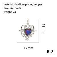 1 Piece Copper Artificial Crystal 18K Gold Plated Heart Shape Polished Pendant Chain sku image 17