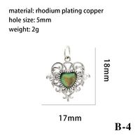 1 Piece Copper Artificial Crystal 18K Gold Plated Heart Shape Polished Pendant Chain sku image 18