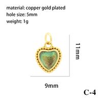 1 Piece Copper Artificial Crystal 18K Gold Plated Heart Shape Polished Pendant Chain sku image 6