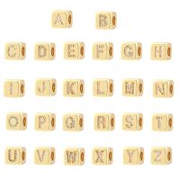 1 Piece Diameter 9mm Copper Zircon 18K Gold Plated Letter Polished Beads Chain main image 8