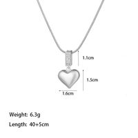 Wholesale Cute Simple Style Commute Heart Shape 304 Stainless Steel Inlay 18K Gold Plated Artificial Rhinestones Pendant Necklace sku image 2