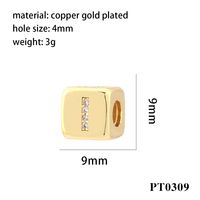 1 Pieza Diámetro 9mm Cobre Circón Chapados en oro de 18k Letra Pulido Rosario Cadena sku image 10