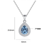 Sterling Silver Elegant Lady Streetwear Inlay Water Droplets Zircon Pendant Necklace main image 2