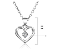 1 Piece Copper Zircon Heart Shape Pendant main image 2