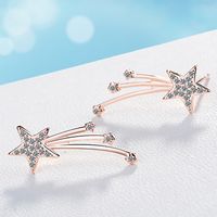1 Pair Fairy Style Elegant Lady Star Inlay Copper Zircon Ear Studs main image 1