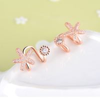 1 Pair Elegant Lady Star Inlay Copper Zircon Ear Cuffs sku image 2