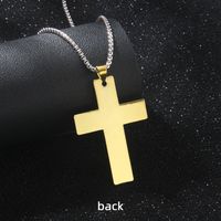 Wholesale Jewelry Retro Commute Cross 201 Stainless Steel Zinc Alloy Rhinestones Gold Plated Inlay Pendant Necklace main image 9