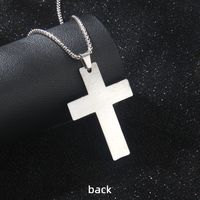 Wholesale Jewelry Retro Commute Cross 201 Stainless Steel Zinc Alloy Rhinestones Gold Plated Inlay Pendant Necklace main image 3