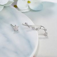 1 Pair Elegant Lady Classic Style Star Inlay Copper Zircon Ear Studs sku image 1