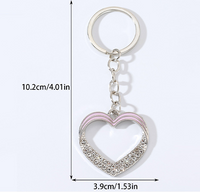 Modern Style Sweet Classic Style Heart Shape Alloy Plating Inlay Rhinestones Bag Pendant Keychain main image 2