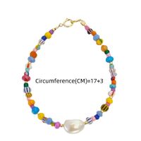 Simple Style Round Freshwater Pearl Glass Plating 18K Gold Plated Women's Bracelets main image 2