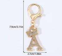 Modern Style Simple Style Classic Style Letter Alloy Plating Inlay Rhinestones Bag Pendant Keychain main image 2