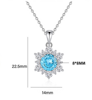 Sterling Silver Elegant Lady Streetwear Inlay Sun Snowflake Zircon Pendant Necklace main image 2