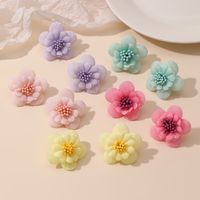1 Pair Cute Lady Sweet Flower Inlay Cloth Artificial Pearls Ear Studs main image 7
