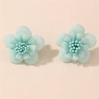 1 Pair Cute Lady Sweet Flower Inlay Cloth Artificial Pearls Ear Studs main image 9
